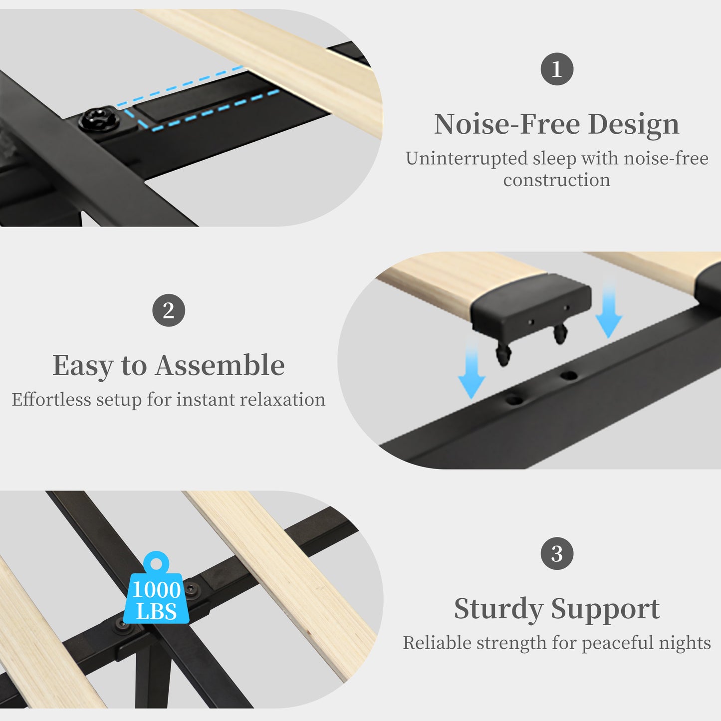 SIBEDS Bed Frame with RGB LED Lights, Adjustable Headboard, Storage Drawers, PU Leather & Velvet, No Box Spring Needed, Easy Assembly