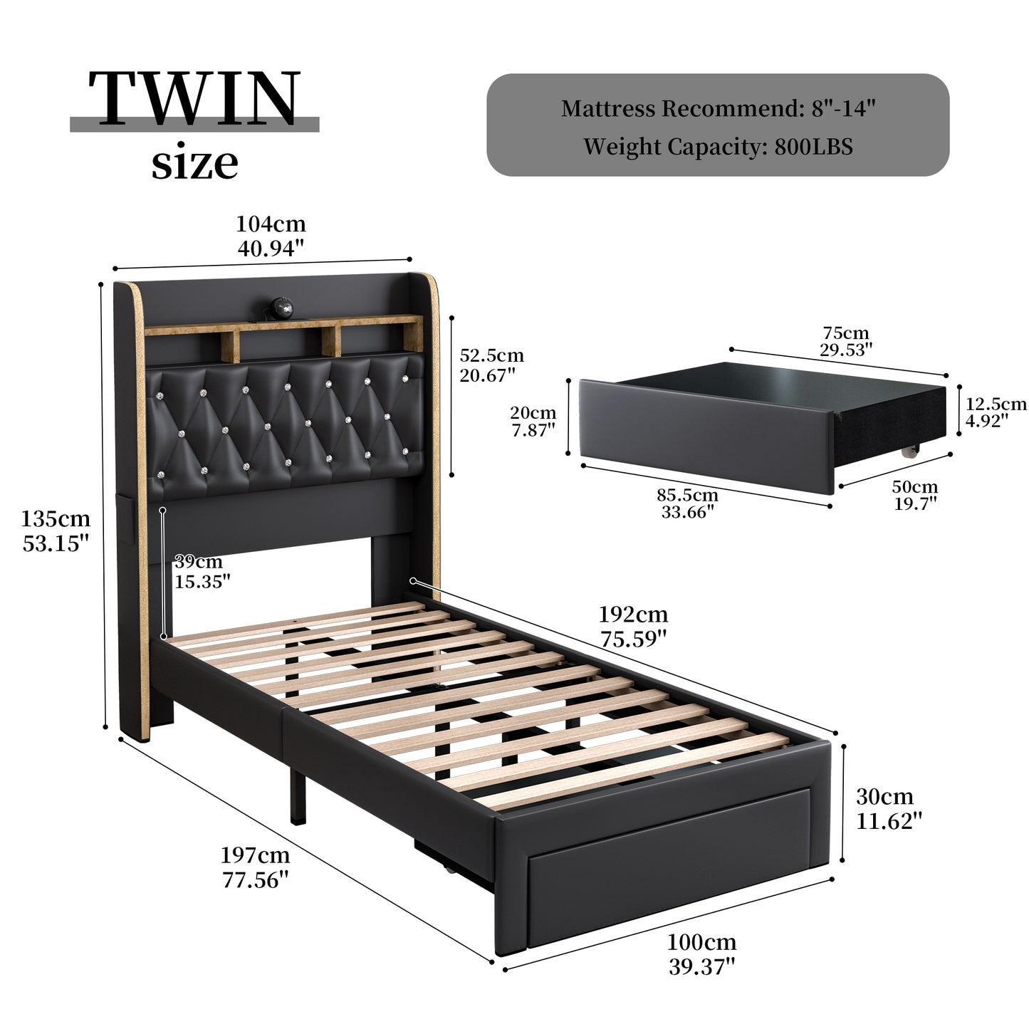 SIBEDS Aurora LED Bed Frame – Velvet Upholstered with Star Projector, Bluetooth Speakers & Storage Drawers