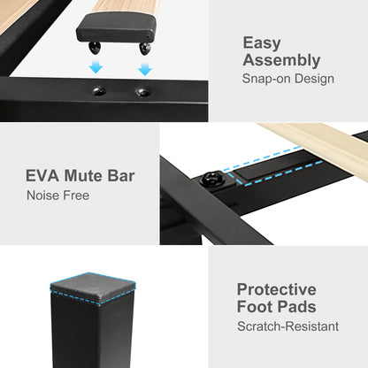 Queen LED Bed Frame with Galaxy Projector, Storage Headboard, Charging Station, Wingback Design, No Box Spring Needed, PU White