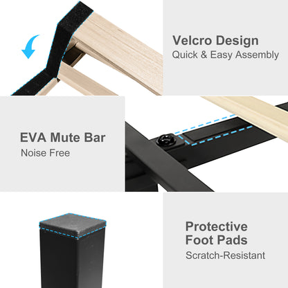 Queen LED Bed Frame with Galaxy Star Projector, 52" Upholstered Headboard with Hidden Storage & Charging Station, No Box Spring Needed, Velvet Cream